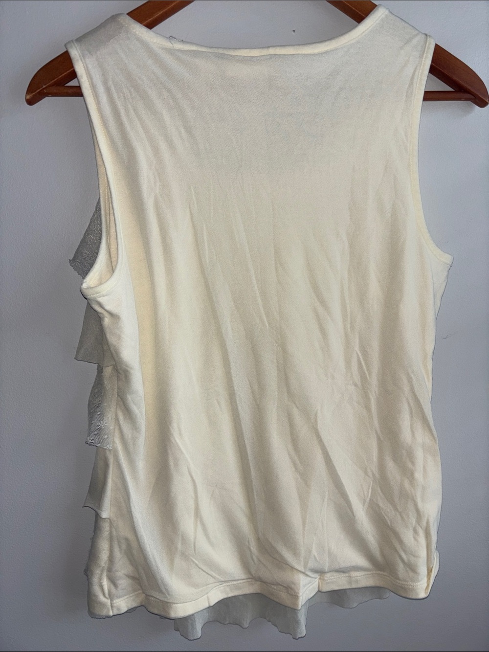 Chico's Cream Layered Ruffle Tank - Picture 4 of 5